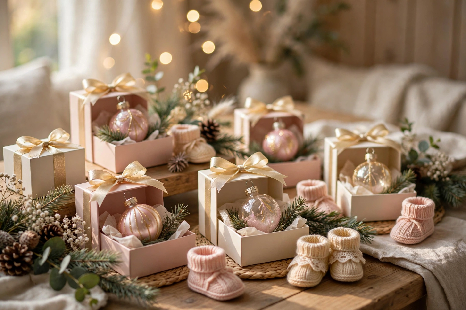 Baby's First Christmas ornament favor personalized with the due date