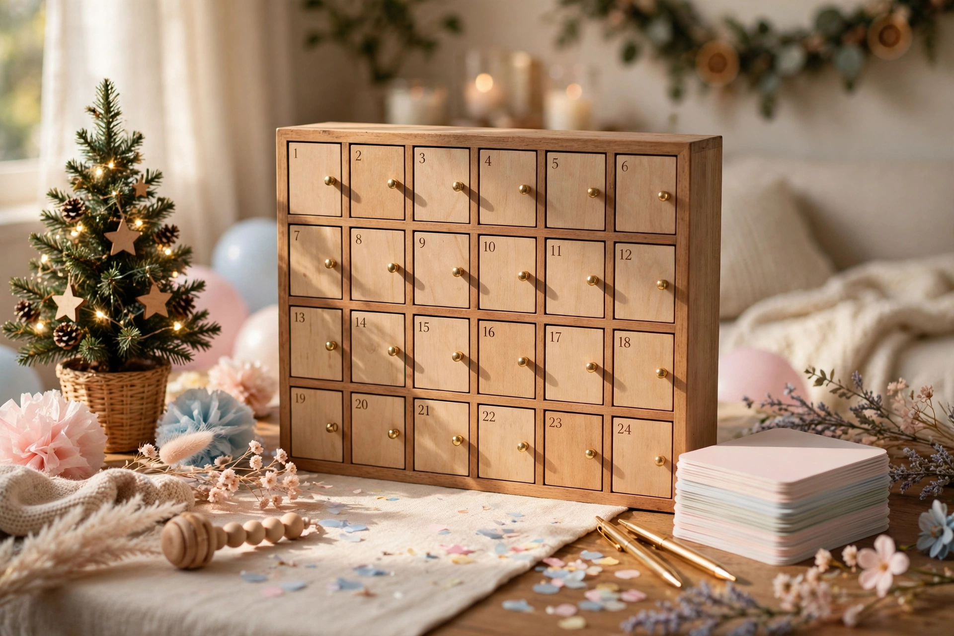 Advent calendar style guess the due date Christmas game