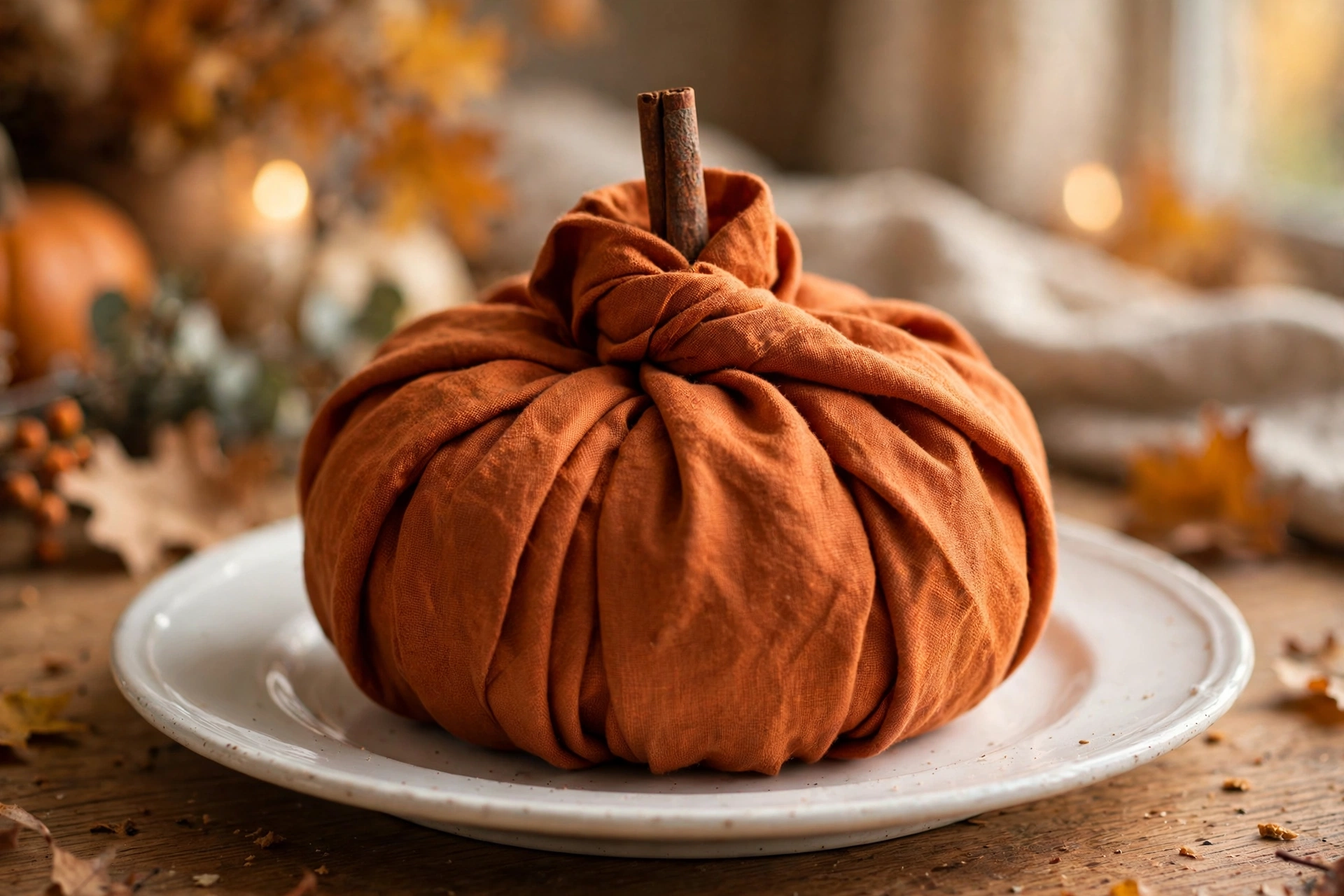 Pumpkin fold linen napkins