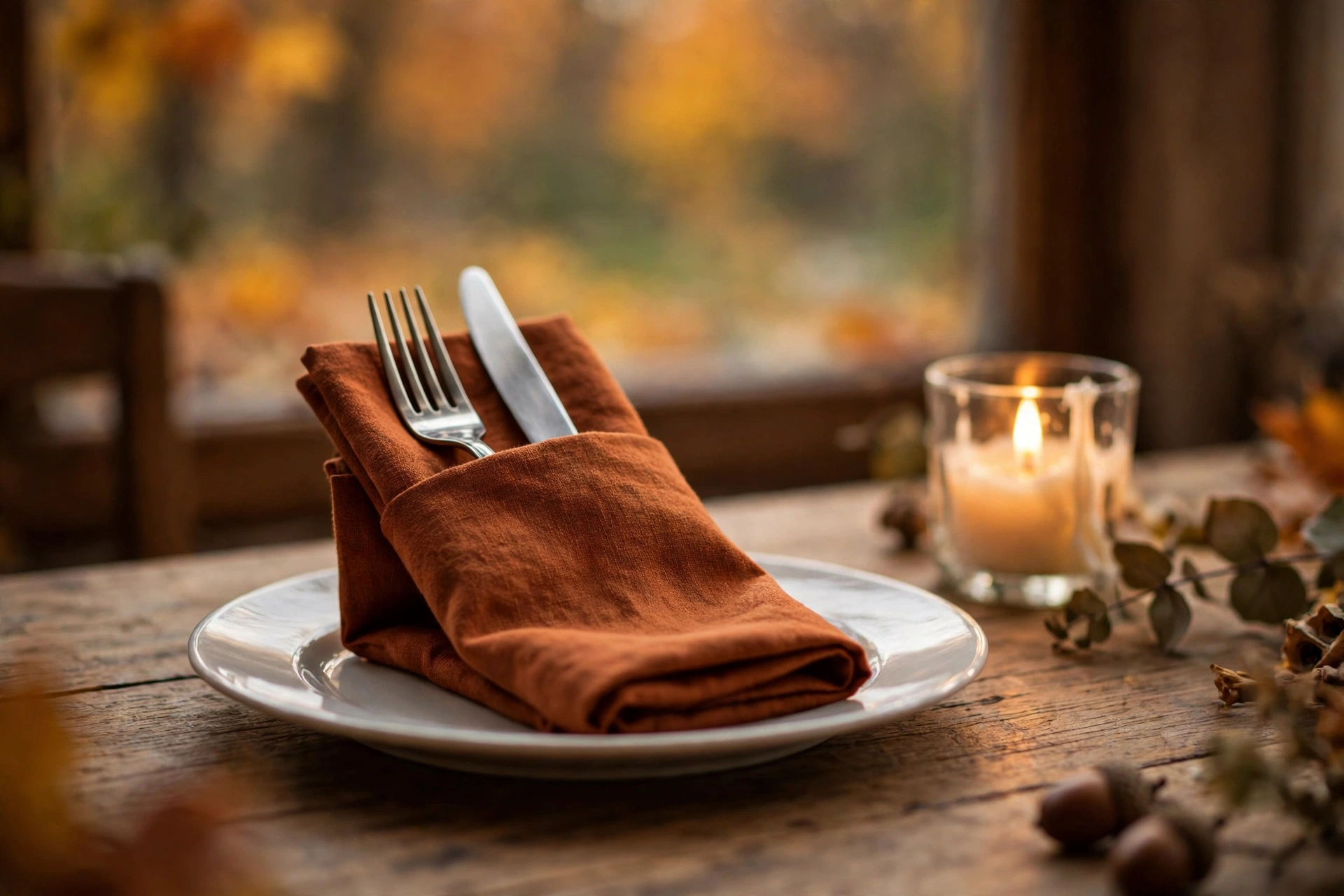 Napkin pocket fold holding flatware