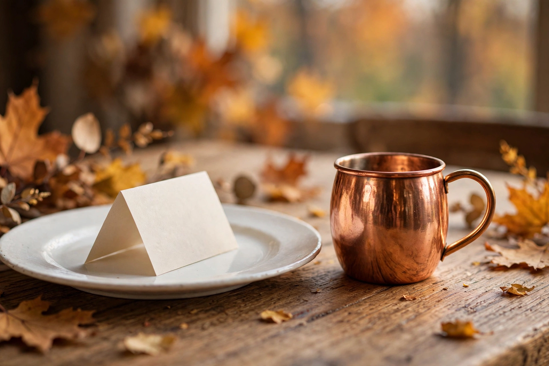Copper mugs as place markers