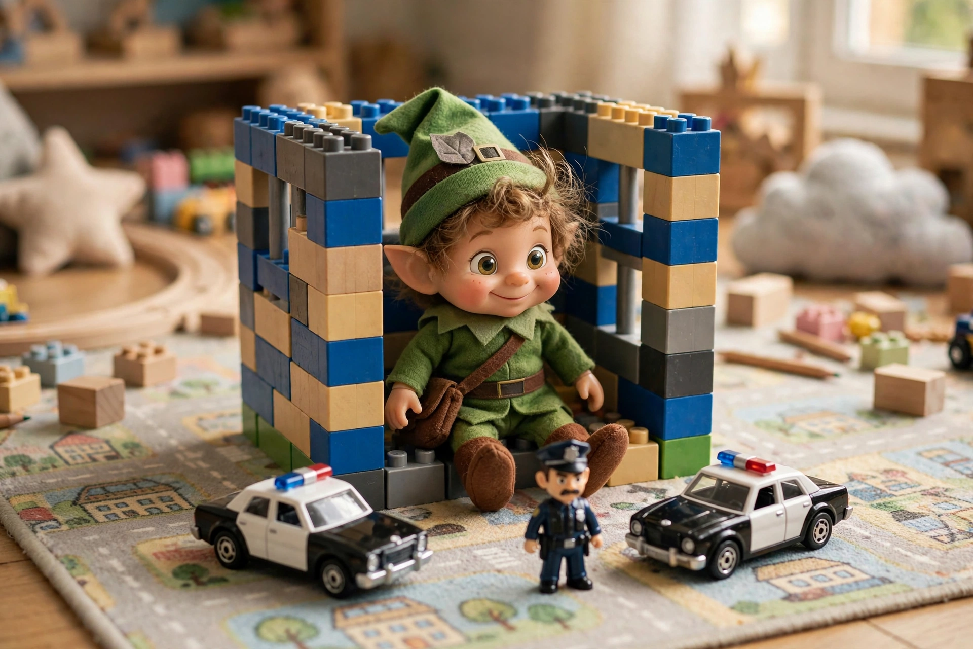 Elf on the Shelf arrested by toy police cars for eating cookies