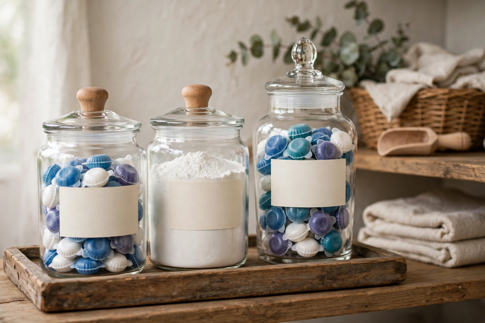 Decant Detergents Into Beautiful Labelled Jars