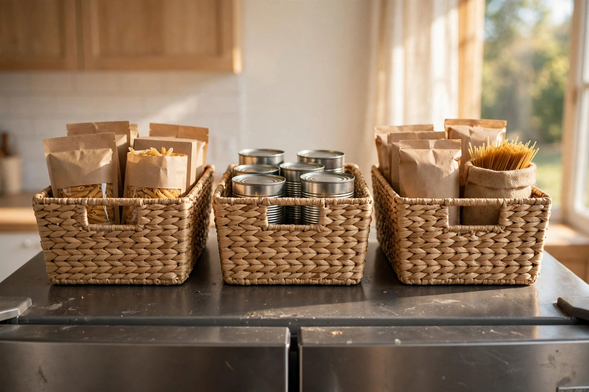 Hide Overflow in Matching Woven Baskets
