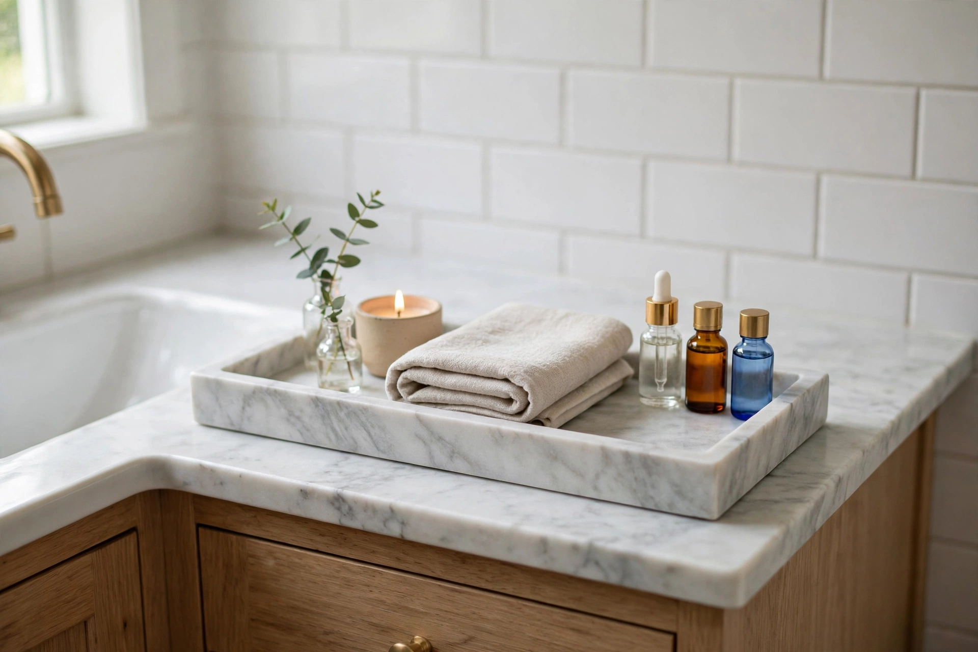 Style the Vanity Like a Tray Display