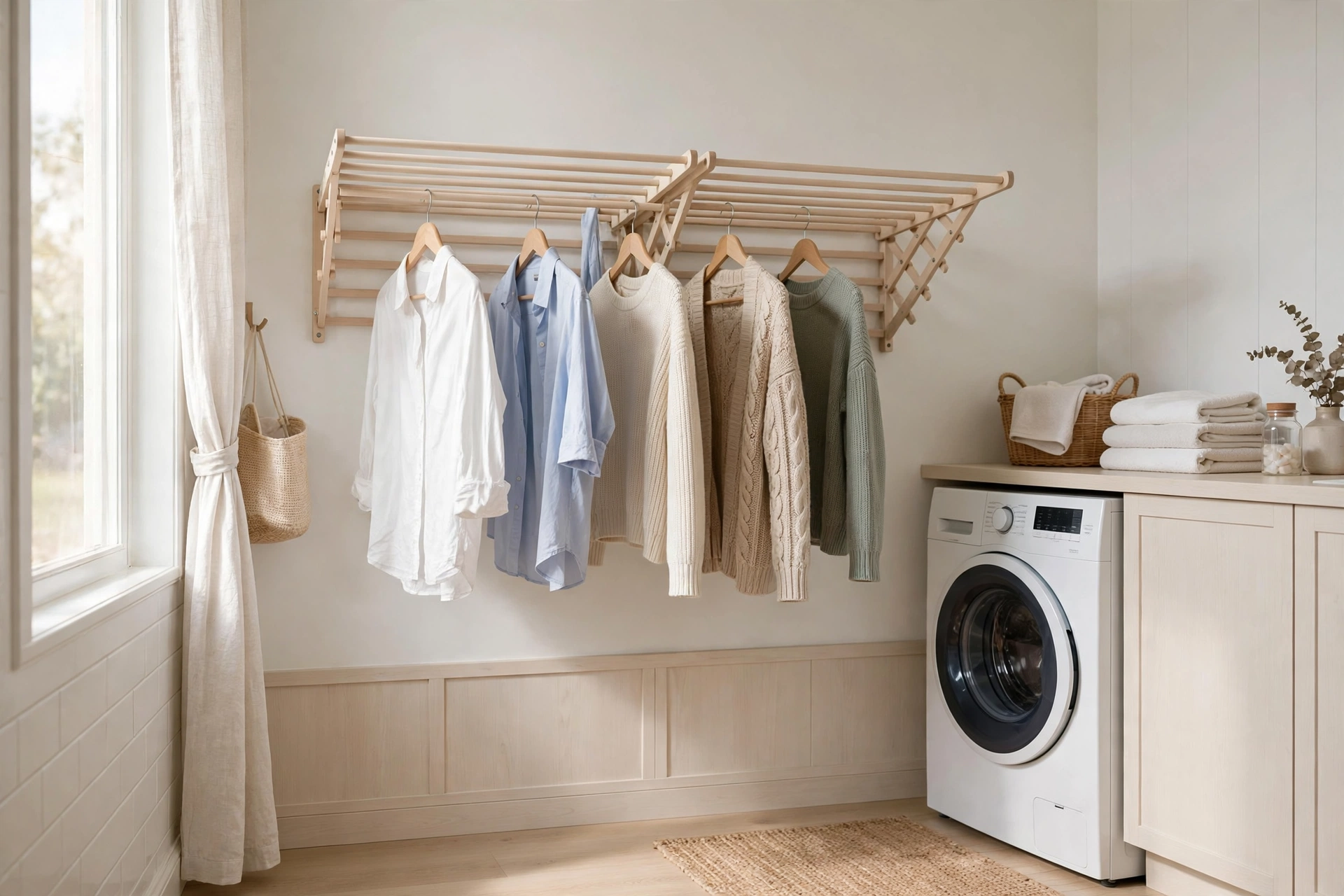 Fold Down a Wall-Mounted Drying Rack