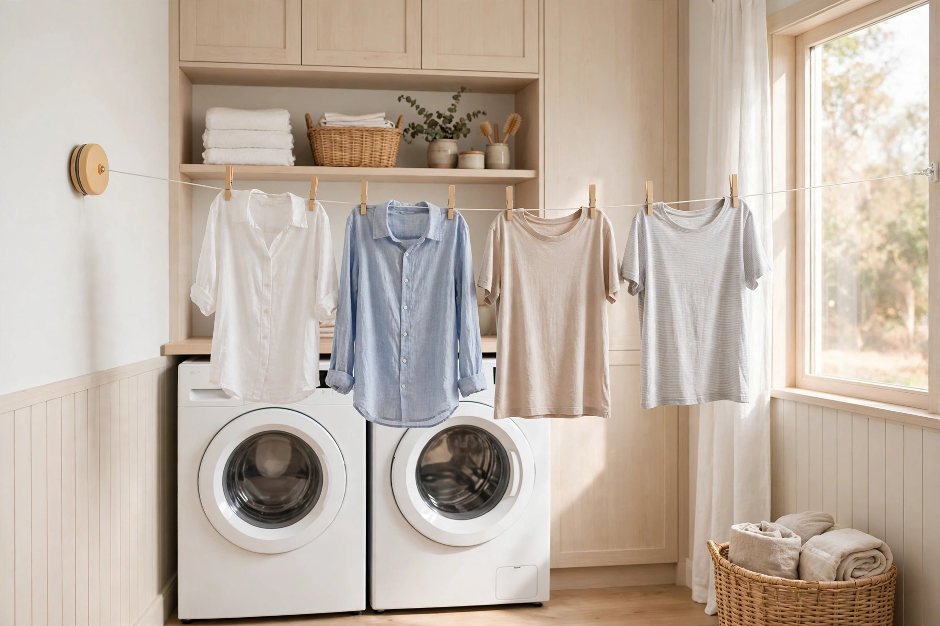 String a Retractable Clothesline Across the Room