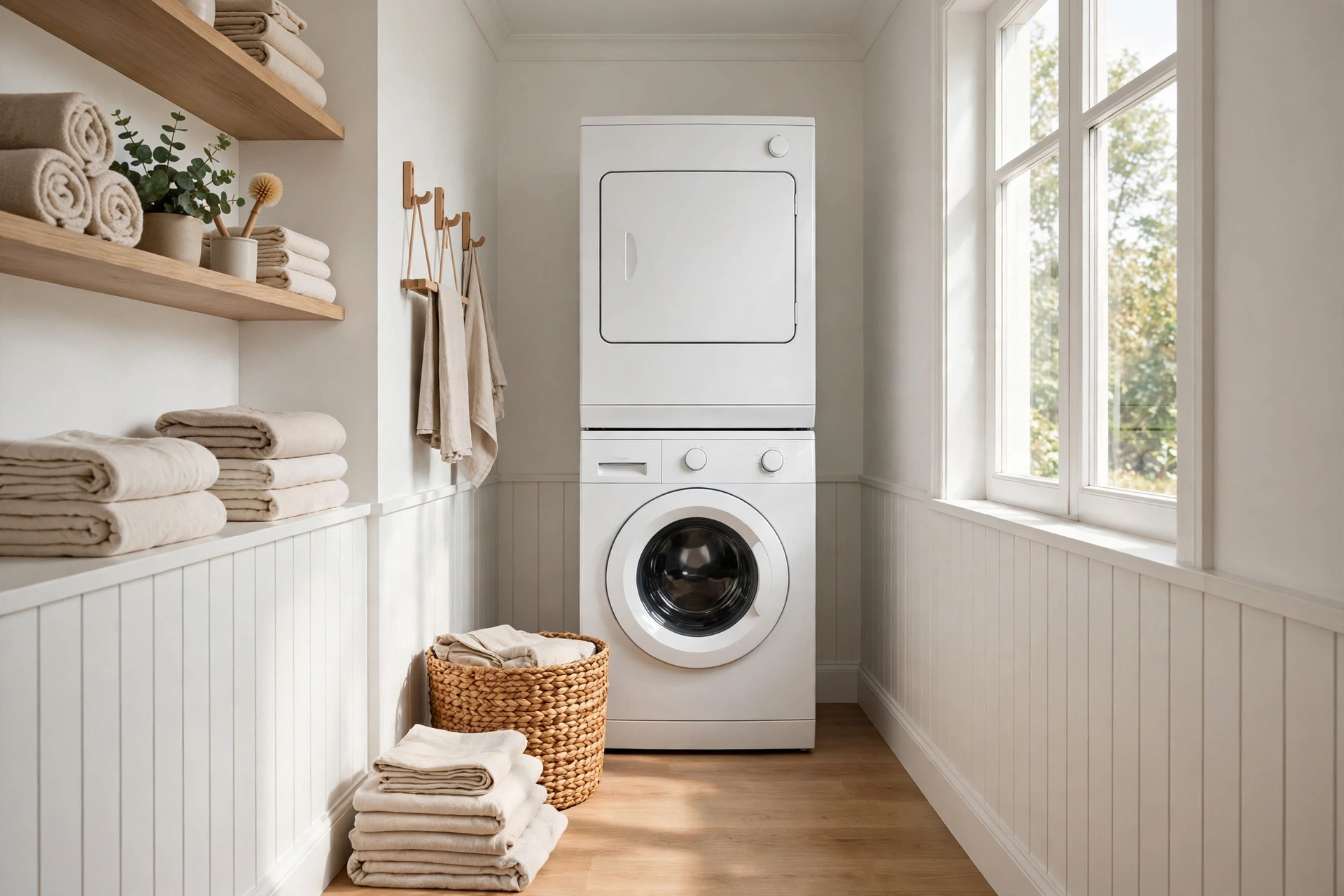 Stack the Washer and Dryer to Free Up Floor Width