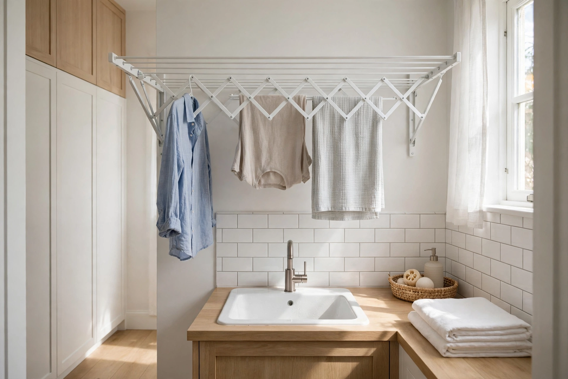 Hang a Wall-Mounted Drying Rack That Folds Flat