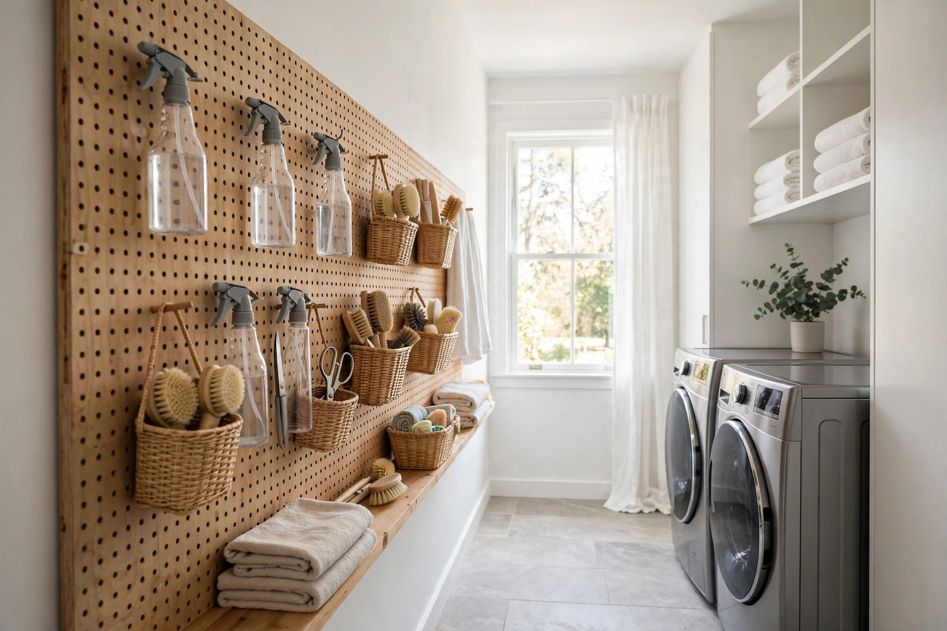 Use Flat Pegboard Panels Instead of Deep Shelves