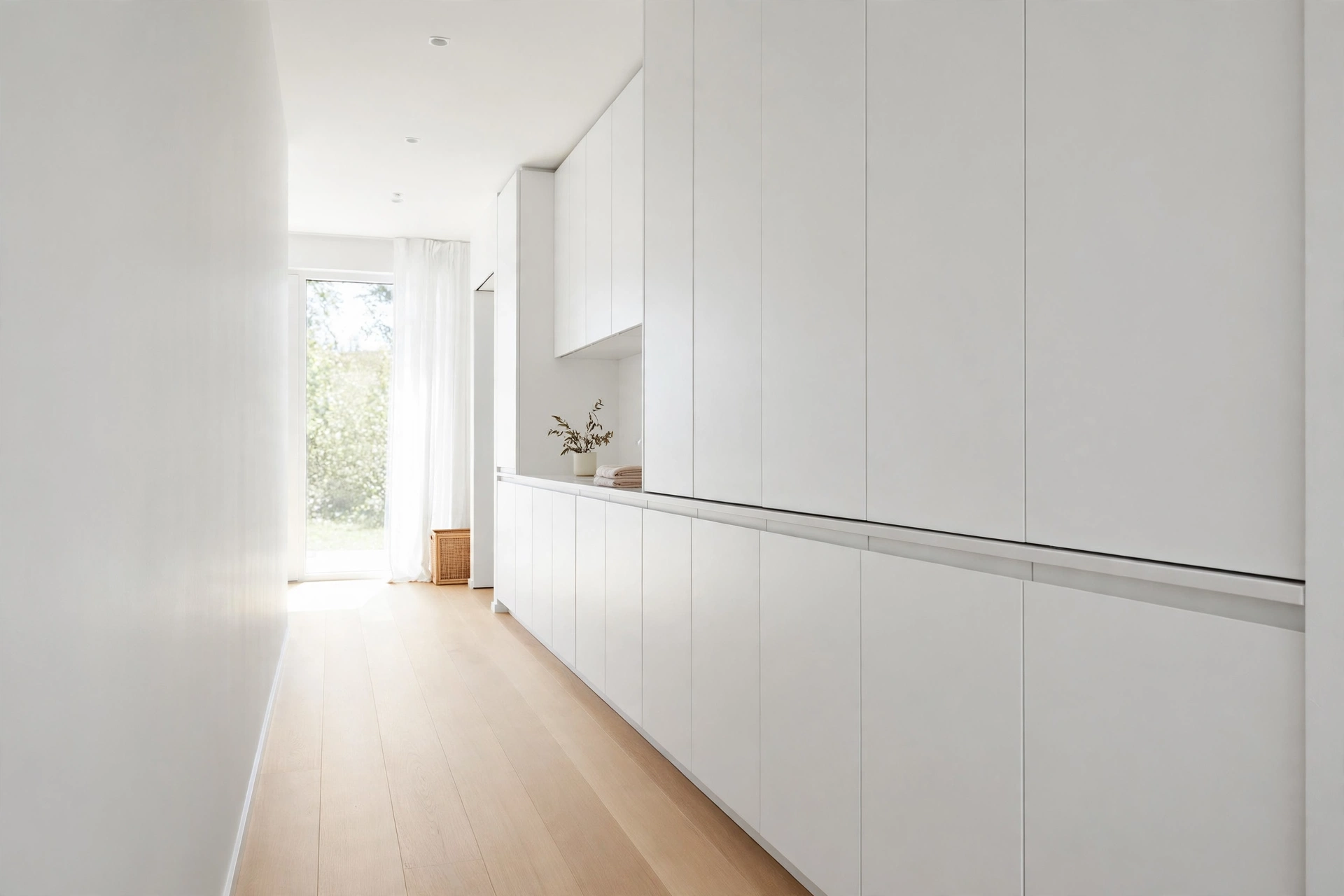 Keep the Walk-Through Clear With Flush, Handle-Free Fronts