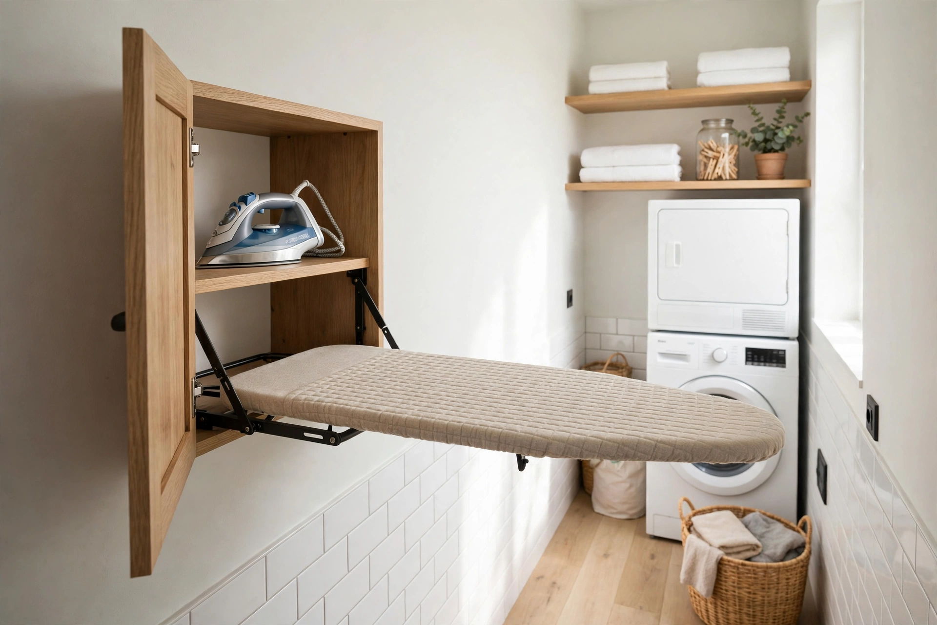 Fold the Ironing Board Into a Shallow Wall Cabinet