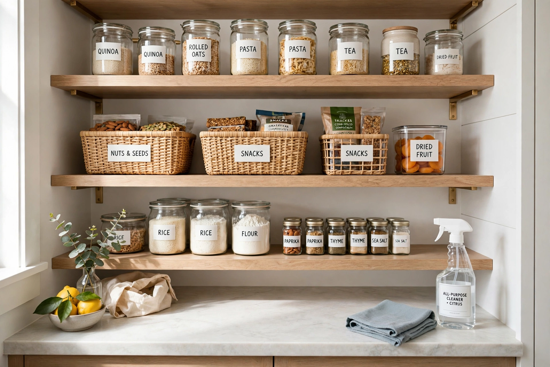Tidy small pantry after a five-minute seasonal reset